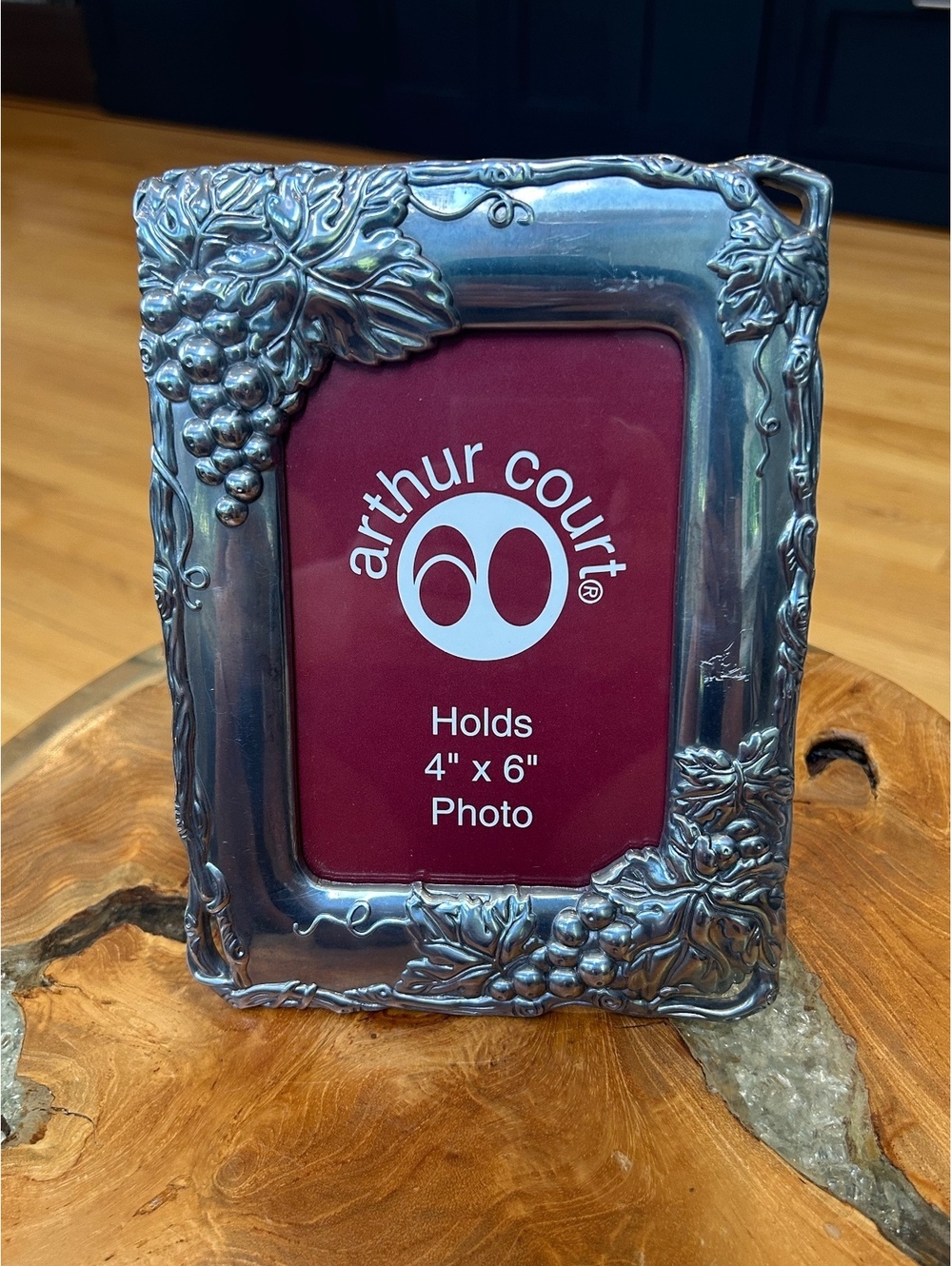 Arthur Court Grape Aluminum Picture Frame Holds 4x6 Photo